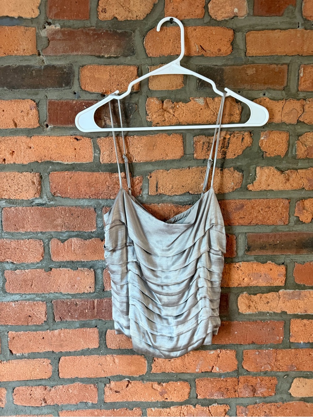 Dissh Satin Ruched Camisole - Silver